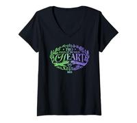 Donna Wicked: For Good Two Halves of the Whole Heart Maglietta con Collo a V