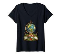 Donna Wicket World Regalo Divertente per Il Gioco del Prato Maglietta con Collo a V