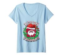 Donna Wide Eyed Weirdo Originals Buon Natale Maglietta con Collo a V