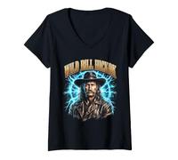 Donna Wild Bill Hickok Maglietta con Collo a V