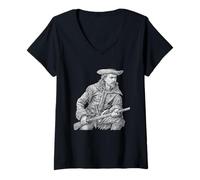 Donna Wild Bill Hickok Vintage Illustration Maglietta con Collo a V