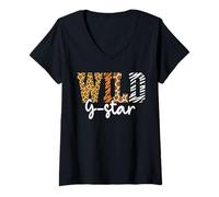 Donna Wild G-Star Animal Pattern Festa del Padre della Terra Maglietta con Collo a V