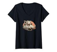 Donna Wild Hog con Cool Occhiali da Sole Grafica Maglietta con Collo a V