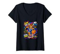 Donna Wild Legend Basketball Player with Graffiti Graphic Quotes Maglietta con Collo a V