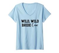 Donna Wild Wild Bride Crew Bachelorette Party Matching Bridal Team Maglietta con Collo a V