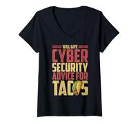 Donna Will Give Cybersecurity Advice for Tacos Maglietta con Collo a V