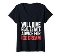 Donna Will Give Real Estate Advice for Ice Cream |- Maglietta con Collo a V