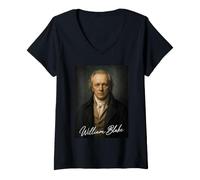 Donna William Blake Ritratto Art Pittore Maglietta con Collo a V