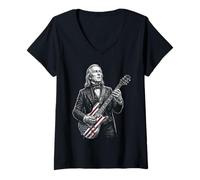 Donna William Henry Harrison Chitarra Maglietta con Collo a V