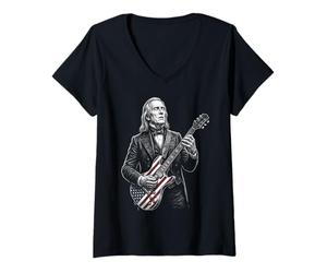 Donna William Henry Harrison Chitarra Maglietta con Collo a V