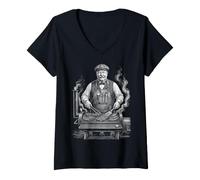 Donna William Howard Taft Barbecue Maglietta con Collo a V