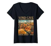 Donna Wind Cave National Park | South Dakota Maglietta con Collo a V