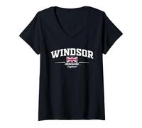 Donna Windsor England Maglietta con Collo a V