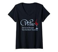 Donna Wine, The Glue Holding This Shitshow Together, Funny Maglietta con Collo a V