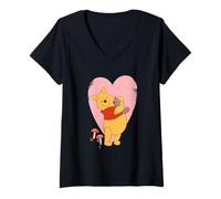 Donna Winnie The Pooh Heart Maglietta con Collo a V