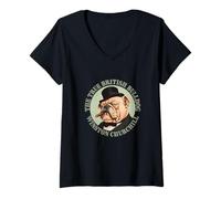 Donna Winston Churchill - Il vero bulldog britannico - Storia britannica Maglietta con Collo a V