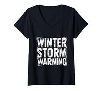 Donna Winter Storm Warning Weather Meteorologist Alert |- Maglietta con Collo a V
