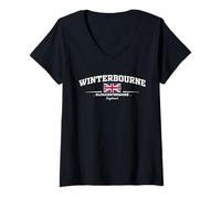 Donna Winterbourne England Maglietta con Collo a V