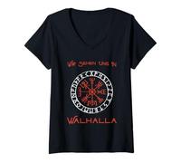 Donna Wir Sehen uns in Walhalla (Tedesco per I See You in Valhalla) Maglietta con Collo a V