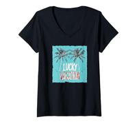 Donna Wishing You a Lucky Vacation Fuga Costume Maglietta con Collo a V