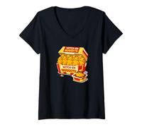 Donna Witch-en Nuggets Funny Witch Chicken Nugget Halloween Meme Maglietta con Collo a V