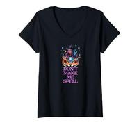 Donna Witchcraft Magic Don't Make Me Spell Smudgestick Witch Vibe Maglietta con Collo a V