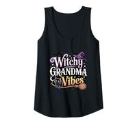 Donna Witchy Grandma Vibes - Scopa con gatto e luna crescente Canotta