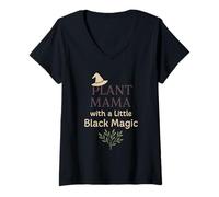 Donna Witchy Mom Plant Magic Botanical Humor Regalo a Base di Erbe Maglietta con Collo a V