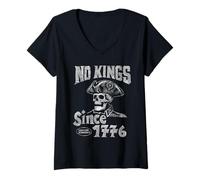 Donna Without Kings Since 1776 USA Patriot Democrazia 4 luglio US Maglietta con Collo a V