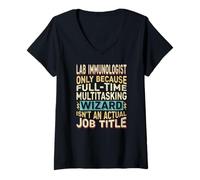 Donna Wizard Job Title Quote - Funny Lab Immunologist Maglietta con Collo a V
