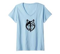 Donna Wolf Lone Wolf Pack Howl Timber Maglietta con Collo a V