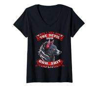 Donna Wolf When I Was NN The Devil Said Ohh Competition Maglietta con Collo a V