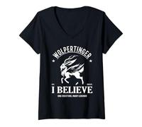 Donna Wolpertinger: I Believe - Creature fantastiche dal Design alla Moda Maglietta con Collo a V