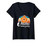 Donna Women Hawaiian Shirts Ohana Means Family Summer Beach Maglietta con Collo a V