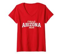 Donna Women's Cute Arizona Mom, Arizona Fan Vintage Varsity Print Maglietta con Collo a V