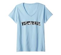 Donna Women's Girls Tennessee Trendy Cow Zebra Print Maglietta con Collo a V