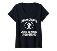 Donna Womens Union Strong United We Stand Divided Beg Union Rep Maglietta con Collo a V