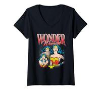 Donna Wonder Woman Classic Bootleg Maglietta con Collo a V