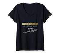 Donna Woodstock Der Blasmusik 2025 Pseirer Delegation Maglietta con Collo a V