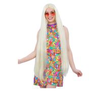 Donna Woodstock Festival Parrucca extra Lungo Biondo Costume Hippy 60s 70s