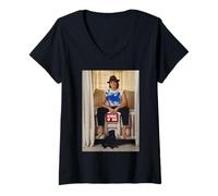 Donna Woody Harrelson Natural Born Killers applaude Michael Grecco Maglietta con Collo a V