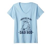 Donna Working On My Dad Bod Toad Maglietta con Collo a V