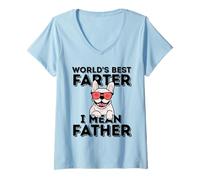 Donna World’s Best Farter I Mean Father Funny Dog Dad Maglietta con Collo a V