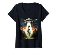 Donna World UFO Day The Truth Is Everywhere Alien Encounter Maglietta con Collo a V