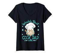 Donna Worlds Best Cook Dad Funny Cooking GNOME for Fathers Day Maglietta con Collo a V