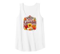 Donna Worlds Best Grandma Fall Floral Pumpkin Girasoli Canotta