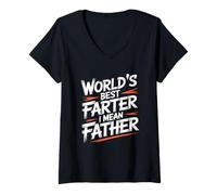 Donna World's Greatest Farter I Mean Father Maglietta con Collo a V
