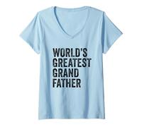 Donna World's Greatest Grandfather Il Migliore Nonno Divertente Maglietta con Collo a V