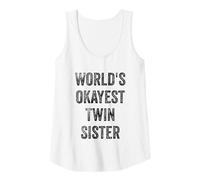 Donna World's Okayest Twin Sister Divertente Sarcastico Sorella Amore Canotta