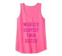 Donna World's Okayest Twin Sister Divertente Sarcastico Sorella Amore Canotta